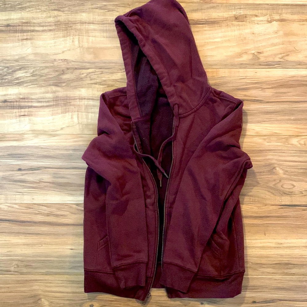 Maroon Old Navy Zip Up Hooded Sweatshirt